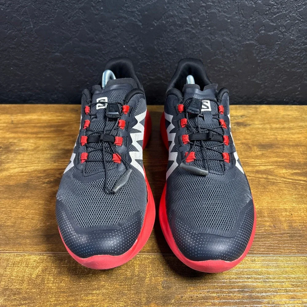 Salomon Hypulse 416852 Black Red Mesh Trail Running Shoes Mens Size 9